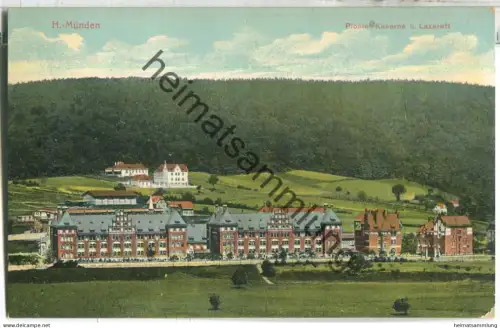 Hann.-Münden - Pionier-Kaserne und Lazarett - Verlag J. Herzel H.-Münden ca. 1910