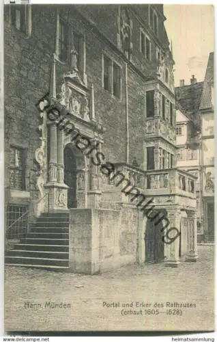 Hann.-Münden - Portal und Erker des Rathaus - Verlag Hans Augustin Hann. Münden 1909