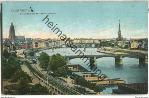 Frankfurt - Gesamtansicht mit Sachsenhausen - Zudruck des Leipziger Lehrer-Gesang-Vereins