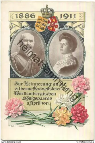 Silberne Hochzeit des Württembergischen Königspaares 1911 - Verlag Eckstein & Stähle Stuttgart