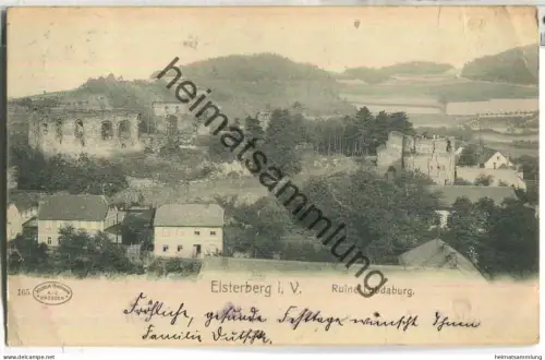 Elsterberg in Vogtland - Ruine Lobdaburg - Verlag Wilhelm Hoffmann AG Dresden - gel. 1909