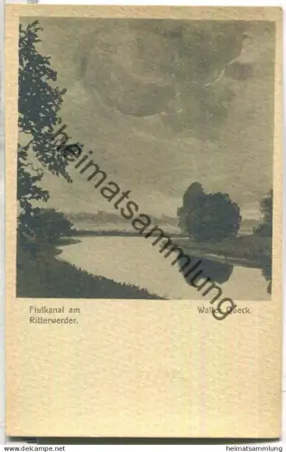 Flutkanal am Ritterwerder - Walter Queck - Verlag Johannes von Schalscha-Ehrenfeld Leipzig ca. 1900