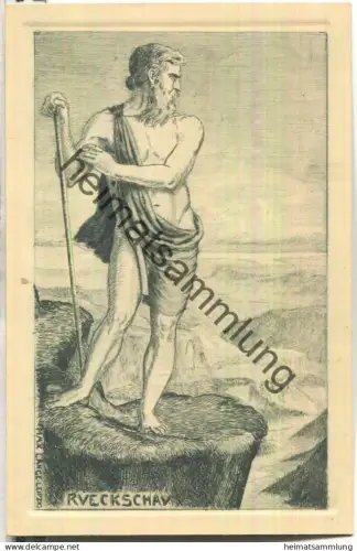 Rückschau signiert Max Lange Leipzig - Offizielle Postkarte zur 500jährigen Jubiläumsfeier der Universität Leipzig 1909