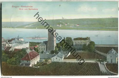 Bingen - Rüdesheim - Blick zum Rochusberg - Verlag Dr. Trenkler Co. Leipzig 1906 - gel. 1907