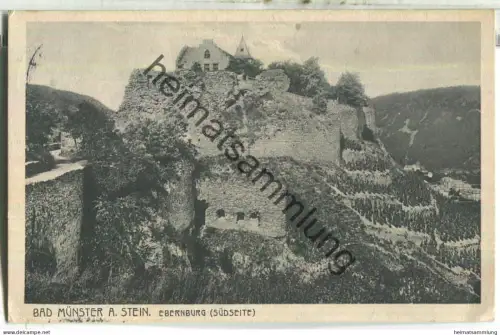 Bad Münster am Stein - Ebernburg Südseite - Verlag A. Geis jr. Bad Münster am Stein - gel. 1914
