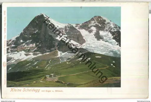 Kleine Scheidegg mit Eiger und Mönch - Verlag Gebr. Wehrli Kilchberg ca. 1900