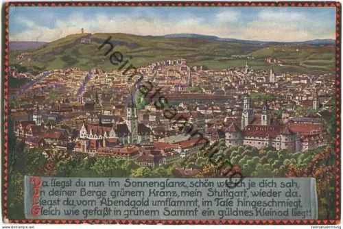 Stuttgart - Künstlerkarte - Verlag Hans Boettcher Stuttgart gel. 1925