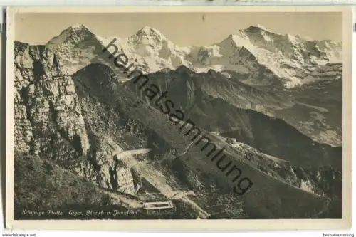Schynige Platte - Eiger Mönch und Jungfrau - Foto-Ansichtskarte - Edition Phot. Gabler Interlaken - gel. 1934