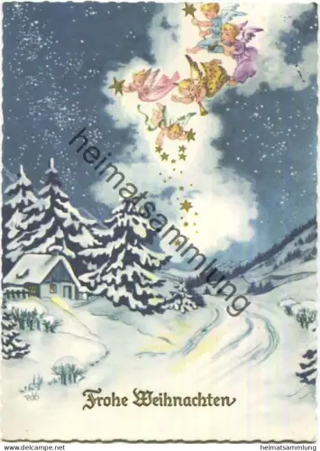 Weihnachten - Engel - Schneelandschaft - AK Grossformat gel. 1959