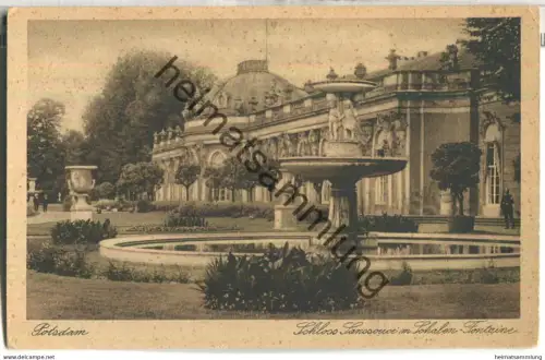 Potsdam - Schloss Sanssouci mit Schalen-Fontaine - Verlag I. W. B.