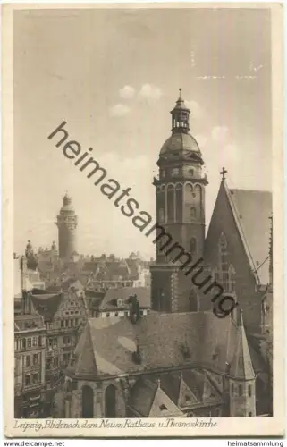 Leipzig - Neues Rathaus - Thomaskirche - Verlag Karl Cramer Leipzig gel. 1935