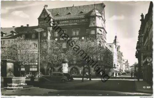 Landau - Paradeplatz - Adler-Apotheke - Foto-AK gel. 1959