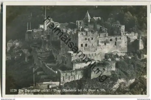 Die Burgruine grüsst! - Burg Rheinfels bei St. Goar am Rhein - Foto-Ansichtskarte - Verlag Fritz Wagner Heimbach