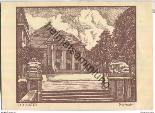 Bad Elster - Kurtheater - Künstlerkarte Hermann Knothe Leipzig