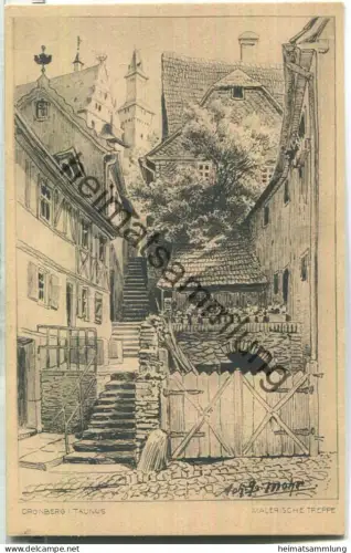 Kronberg im Taunus - Malerische Treppe - Künstlerkarte Joh. Gg. Mohr - Verlag Ludwig Klement Frankfurt