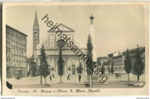 Firenze - Piazza e Chiesa S. Maria Novella - Foto-Ansichtskarte - Edizione Alberto Traldi Milano 20er Jahre