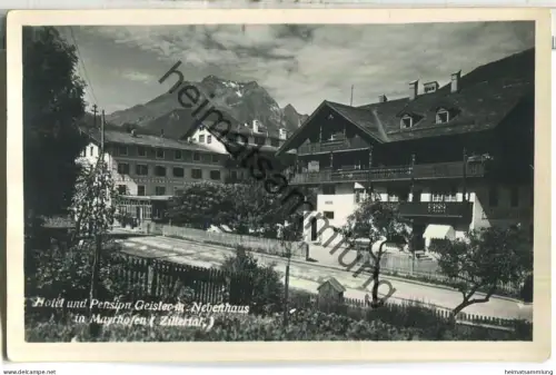 Mayrhofen - Hotel und Pension Geisler mit Nebenhaus - Foto-Ansichtskarte - Verlag J. Maidler Mayrhofen
