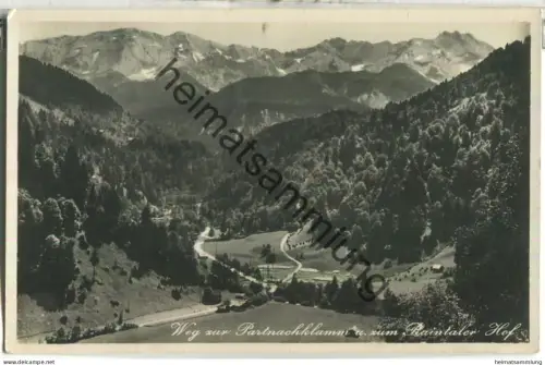 Weg zur Partnachklamm und zum Raintaler Hof - Foto-Ansichtskarte - Verlag E. Tiling Obergrainau