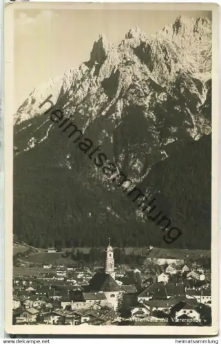 Mittenwald mit Viererspitze - Foto-Ansichtskarte - Verlag Rudolf Rudolphi Garmisch-Partenkirchen