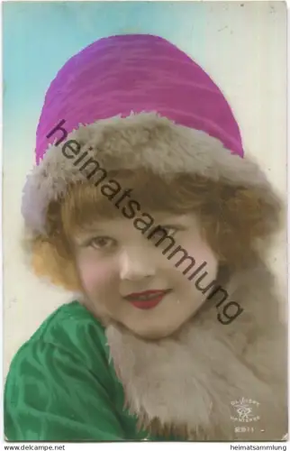 Junge Frau mit Hut - Foto-AK - handcoloriert - Edit Olivery Nanterre 2911 - gel. 1926
