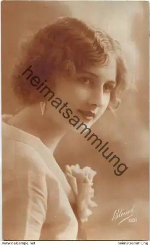 Frauenportrait - Bleuet 881 - Fabrique en France - Foto-AK gel. 1927