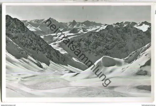 Davos - Parsenn - Blick vom Weissfluhjoch gegen Hauptertäli und Strelaweg - Foto-Ansichtskarte
