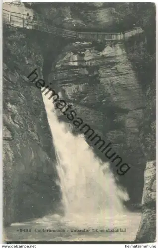 Lauterbrunnen - unterster Trümmelbachfall - Edition Photoglob Zürich - gel. 1912