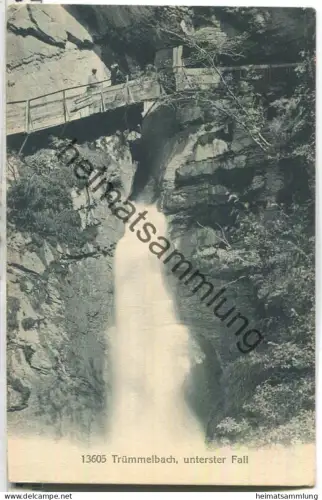 Trümmelbach - unterster Fall - Verlag Wehrli AG Kilchberg - gel. 1912