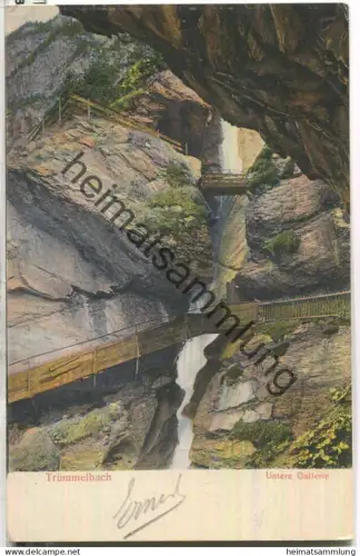 Trümmelbach - Untere Gallerie - Verlag H. Guggenheim & Co. Zürich - gel. 1908