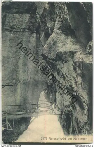 Aareschlucht bei Meiringen - Verlag Wehrli AG Zürich - gel. 1912