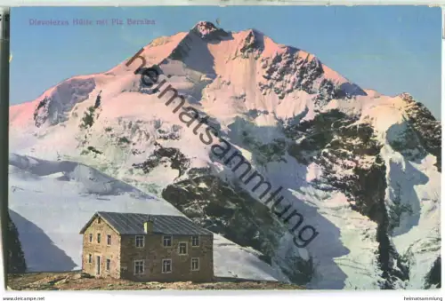 Diavolezza Hütte mit Piz Bernina - Verlag Flury Pontresina