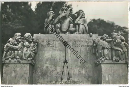 Ouchy-Lausanne - La fontaine aux singes - Foto-Ansichtskarte - Edition Jaeger Geneve - gel. 1957