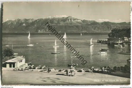 Ouchy et les Alpes de Savoie - Segelboote - Edition Photoglob Wehrli AG Zürich - gel. 1947