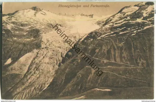 Rhonegletscher und Furkastrasse - Brennenstuhl Hotel Oberland Meiringen - gel. 1912