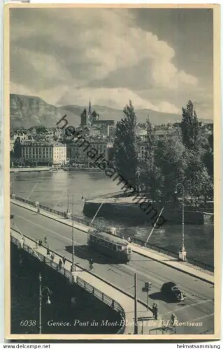Geneve - Pont du Mont-Blanc et Ile J. J. Rousseau - Strassenbahn - Edition Jaeger Geneve
