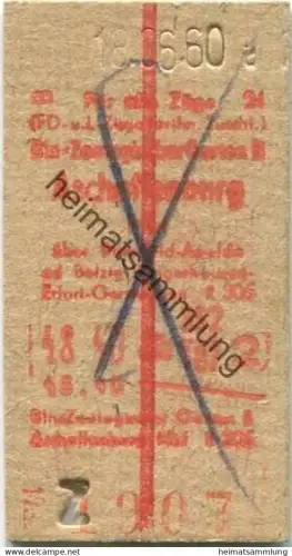 Deutschland - Berlin Zoologischer Garten - Aschaffenburg - Fahrkarte 1960