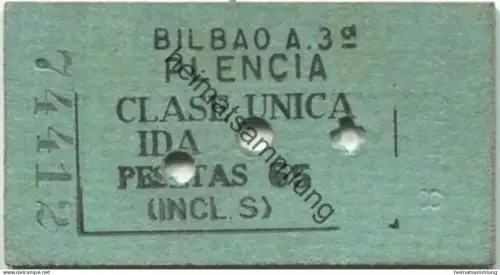 Spanien - Bilbao - Plencia - Fahrkarte