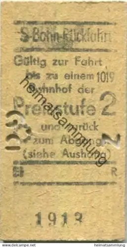 Deutschland - Berlin - Berliner S-Bahn-Rückfahrt - Gültig für eine Fahrt bis zu einem Bahnhof der Preisstufe 2 und zurüc