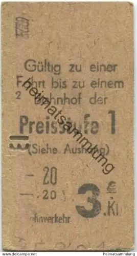Deutschland - Berlin - Berliner S-Bahnverkehr - Gültig für eine Fahrt bis zu einem Bahnhof der Preisstufe 1 - Fahrkarte