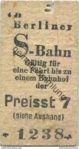 Deutschland - Berlin - Berliner S-Bahn - Gültig für eine Fahrt bis zu einem Bahnhof der Preisstufe 7 - Fahrkarte