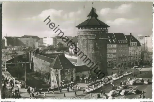 Nürnberg - Blick zum Königstor  - Foto-Ansichtskarte - Strassenbahn - Verlag Hans Zahnleiter Nürnberg - gel. 1957