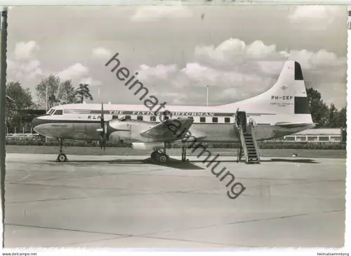 Flughafen Hannover - KLM The flying Dutchman - Foto-Ansichtskarte - Verlag Schöning & Co. Lübeck - gel. 1956