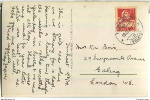 Gietroz - Mt. Blanc et Aig. Rouges - Foto-Ansichtskart - Verlag Societe Graphique Neuchatel - gel. 1929