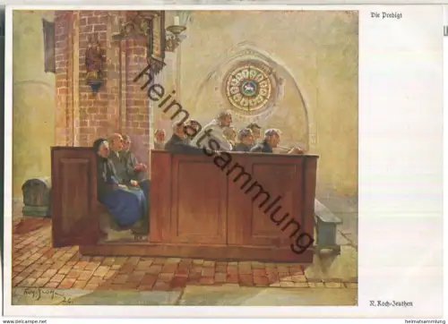 Die Predigt - signiert R. Koch Zeuthen - Verlag Hermann A. Wiechmann München Nr. 9120