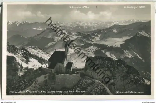 Wendelstein Kircherl mit Kaisergebirge und Hohe Tauern - Foto-Ansichtskarte - Verlag H. Brinkmeyer Garmisch