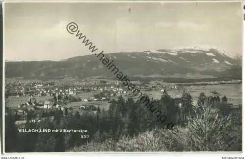 Villach - Lind mit Villacheralpe - Foto-Ansichtskarte - Verlag Franz Schilcher Klagenfurt 1928