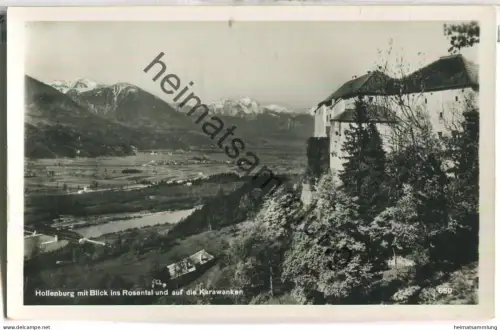 Hollenburg mit Blick ins Rosental und auf die Karawanken - Foto-Ansichtskarte - Verlag Franz Schilcher Klagenfurt 1938