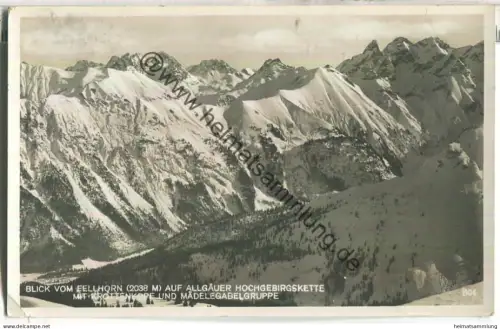 Blick vom Fellhorn auf Allgäuer Hochgebirgskette mit Krottenkopf und Mädelegabelgruppe - Verlag Photohaus A. Künzel Riez