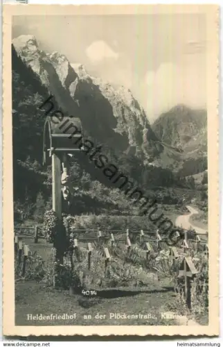 Heldenfriedhof an der Plöckenstrasse - Foto-Ansichtskarte - Verlag Deutscher Schulverein Südmark Wien 1938