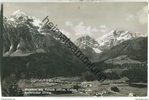 Mauthen mit Polinik - Cellon - Kellerwand - Foto-Ansichtskarte - Verlag Franz Knollmüller Graz 1938
